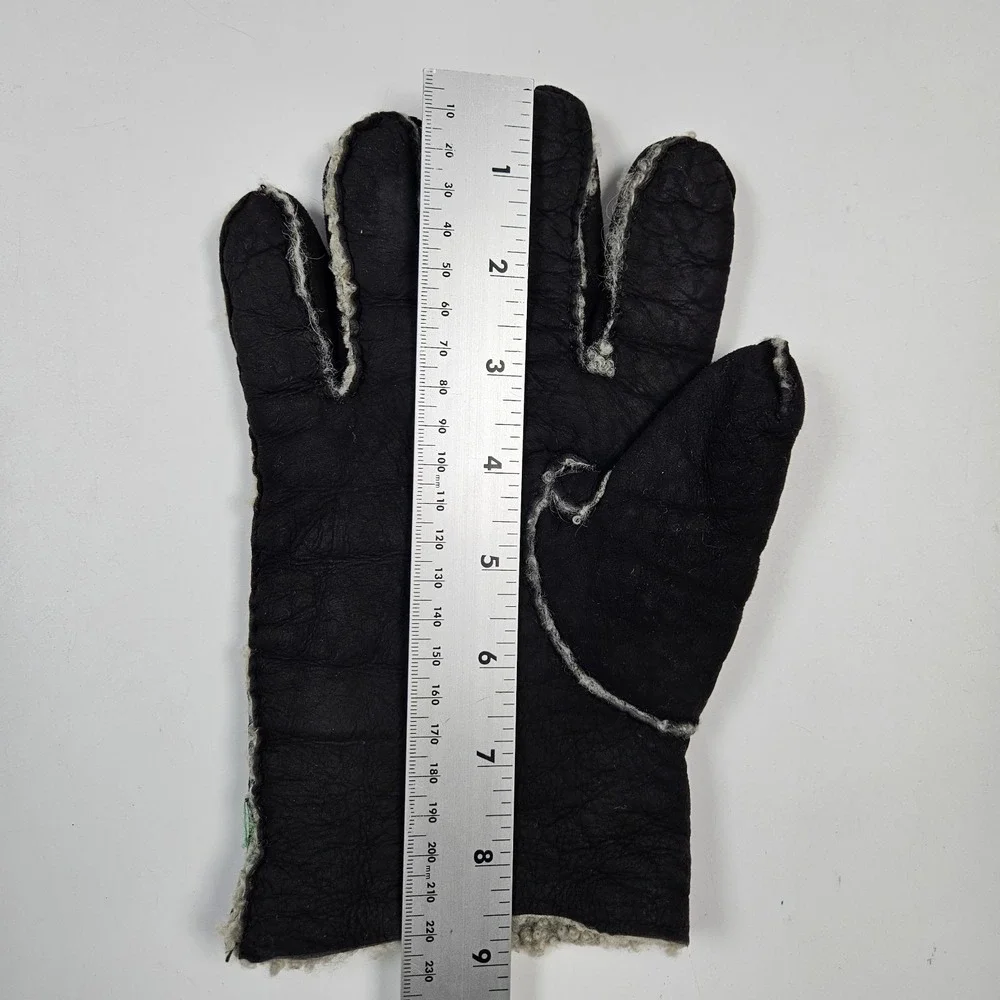 J. Crew Oarsman Gloves‎ Mens Large Black Lambskin Leather Wool Lined Winter Warm
